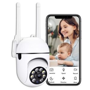 Panoramic 4MP WiFi Mini PTZ Home Security Camera | Full HD 1080P & 360°, Night Vision, Motion Alerts, Two-Way Audio, Mobile App Wireless CCTV for Home Outdoor & Weather Resistance (Mini Dome)