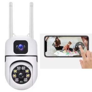 TP PLUS 3MP Full HD Smart Wi-Fi CCTV Home Security Camera 360° with Pan Tilt Bulb Camera View & Talk 128GB SD Card Support (Not Included) Perfect for Office Monitoring (Mini Dome New)