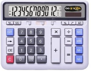 NEXSA Desktop Calculator Solar Battery Dual Power with 12-Digit Large LCD Display and Large Computer Keys Office Calculator for Home Office School