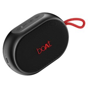 boAt (2025 Stone 110 Bluetooth Speaker with 3W Signature Sound, Up to 15Hrs Playback, Built-in Mic, TWS Feature, Bluetooth v5.4, AUX Port, Voice Assistant & IPX4(Raging Black)