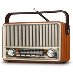 PRUNUS J-120 Retro Bluetooth Radio AM MW FM SW AC/Built-in Battery Operated
