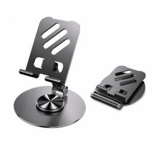 360 Degree Rotating Mobile Stand for Table Adjustable and Foldable Desk Phone Holder with Anti-Slip Base, Universal Phone Stand Compatible with All Smartphones
